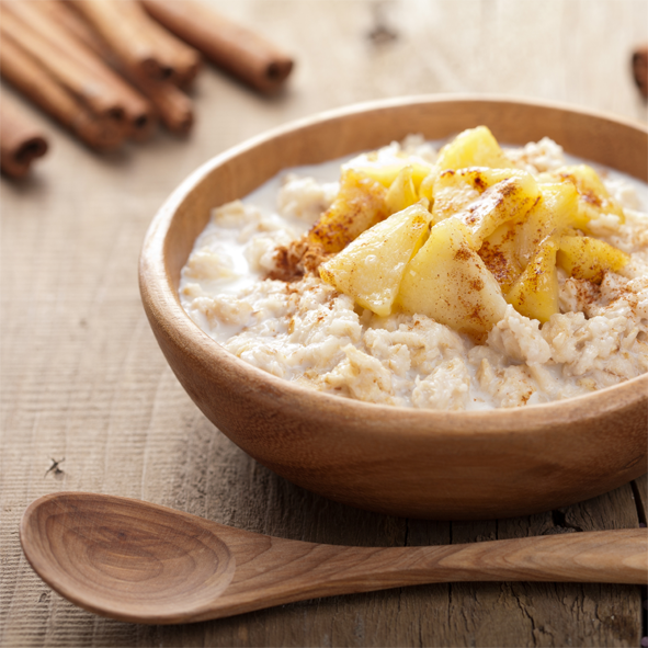 Porridge mit warmen Obst